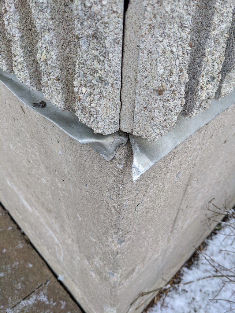 Sharp, jagged piece of metal.