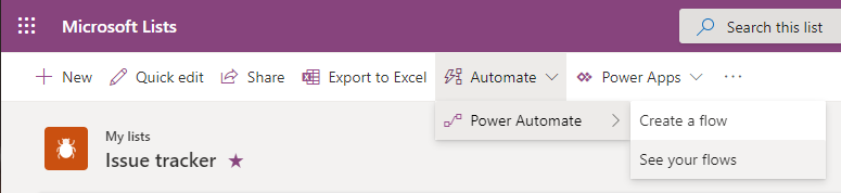 Automate, Power Automate, See your Flows