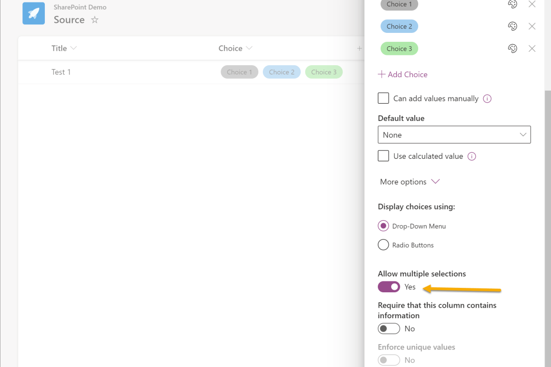 Use Power Automate to copy multiple selections from Choice columns between Microsoft&nbsp;Lists