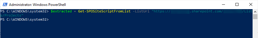 Get-SPOSiteScriptFromList cmdlet