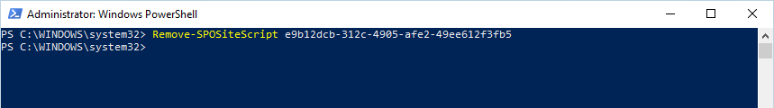 Remove-SPOSiteScript cmdlet