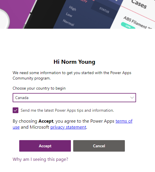 You will be prompted to select you country again and then click Accept.
