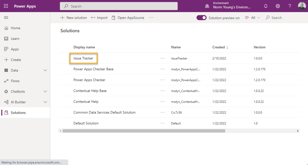 Our new solution is now available in our environment.