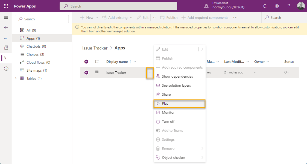 Play your app to see the Issue Tracker app in action. 