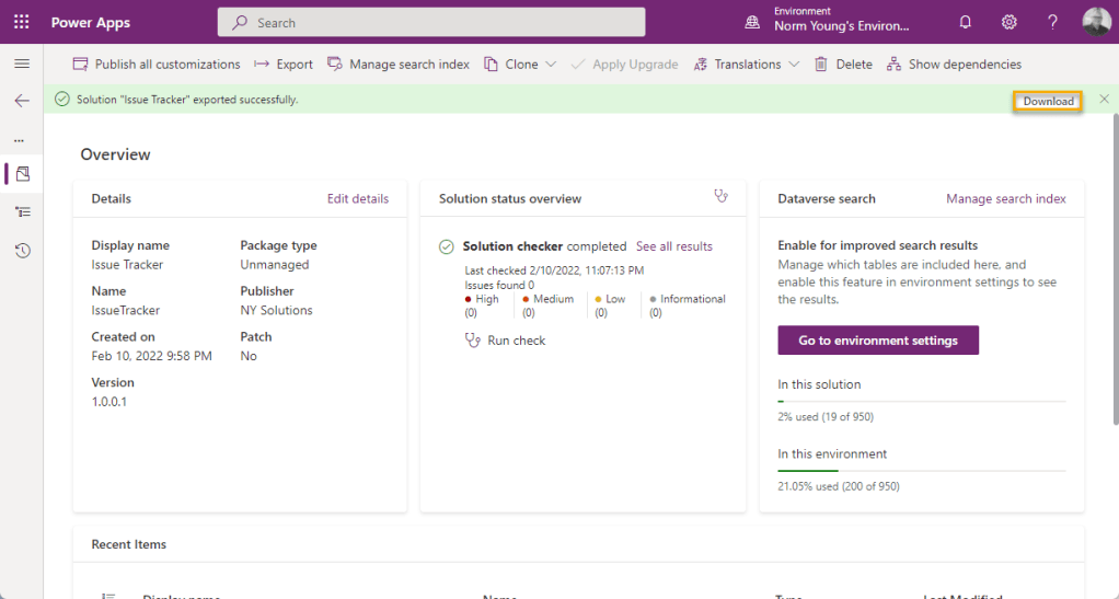 Click Download to save the solution file locally. 