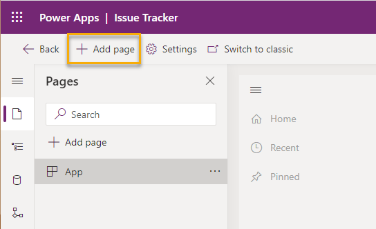 Add page to model-driven app experience